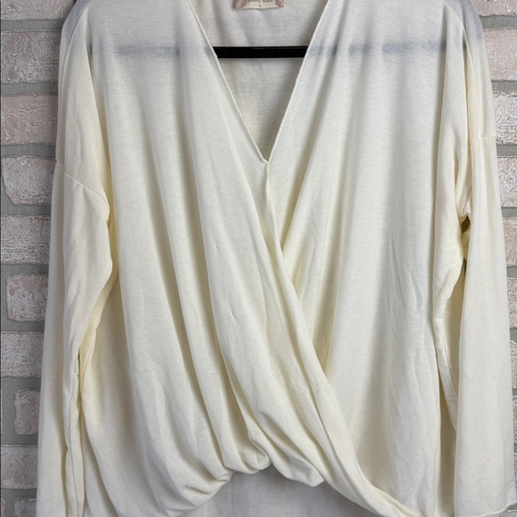 Altar'd State Cream Draped Blouse size L - Picture 2 of 5